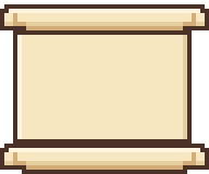 Pixel-art parchment scroll